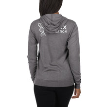 Load image into Gallery viewer, Unisex Zip Hoodie - White Print