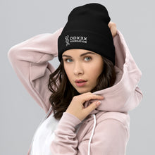 Load image into Gallery viewer, DDX3X Cuffed Beanie - White Embroidery
