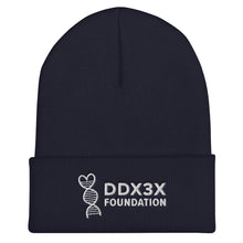 Load image into Gallery viewer, DDX3X Cuffed Beanie - White Embroidery
